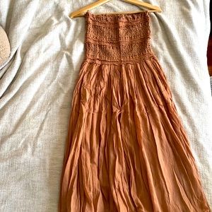 Free People  FP One Maxi dress. Strapless summer dress - brown. Women’s size S